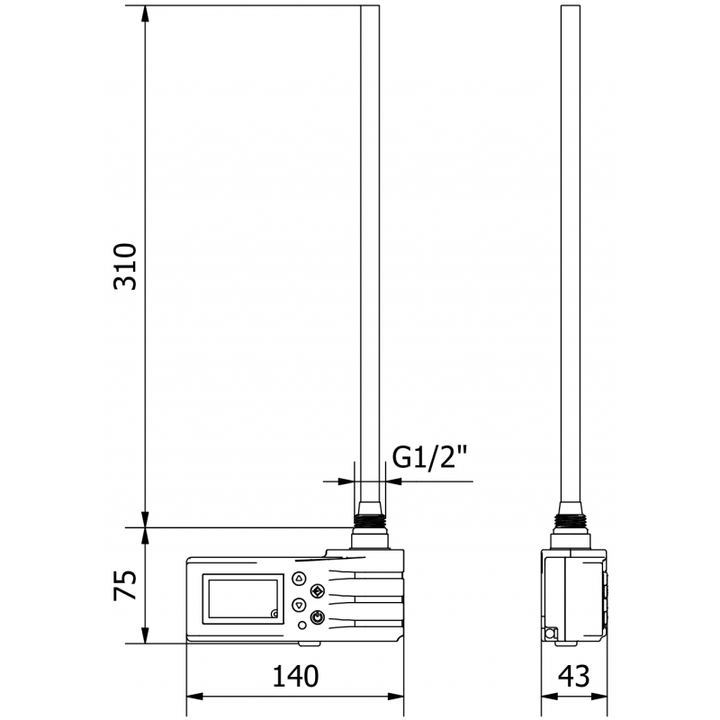 Mexen FA-J1229 Elektroheizung 300 W, schwarz - W959-0300-70