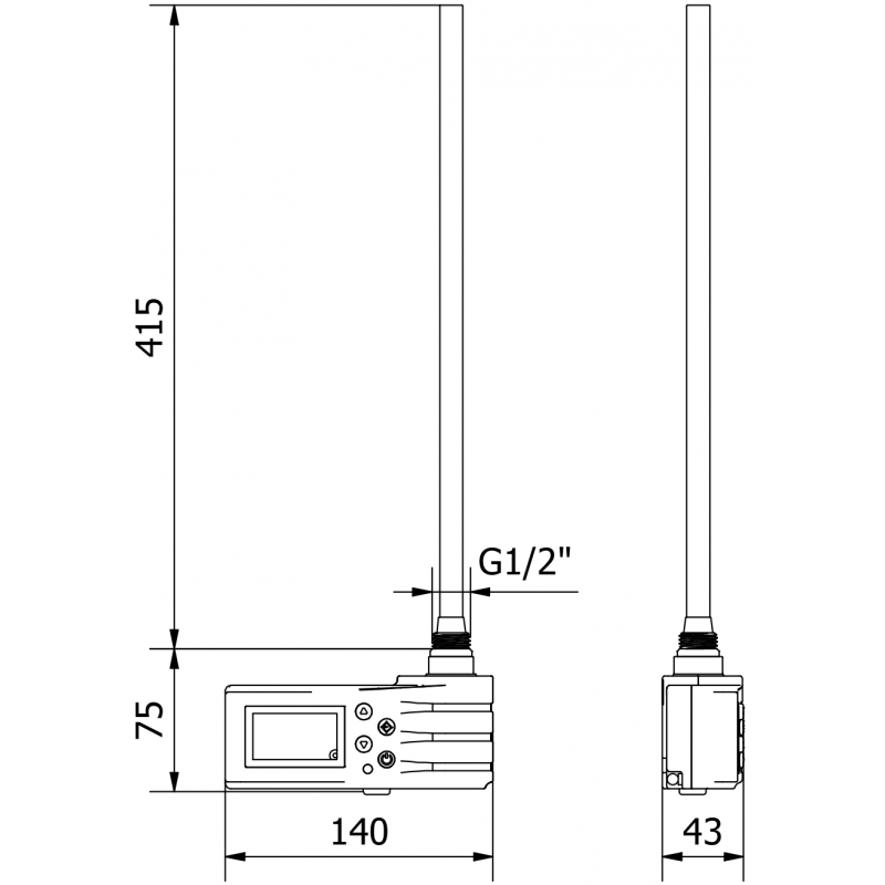 Mexen FA-J1229 Elektrische Heizung 450 W, weiß - W959-0450-20