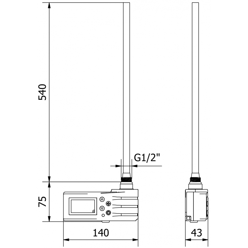 Mexen FA-J1229 elektrische Heizung 600 W, schwarz - W959-0600-70