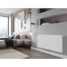 Mexen Flat CCF11 Plattenkühler 600 x 1600 mm, mittiger unterer Anschluss, 1253 W, weiß - W6C11F-060-160-00