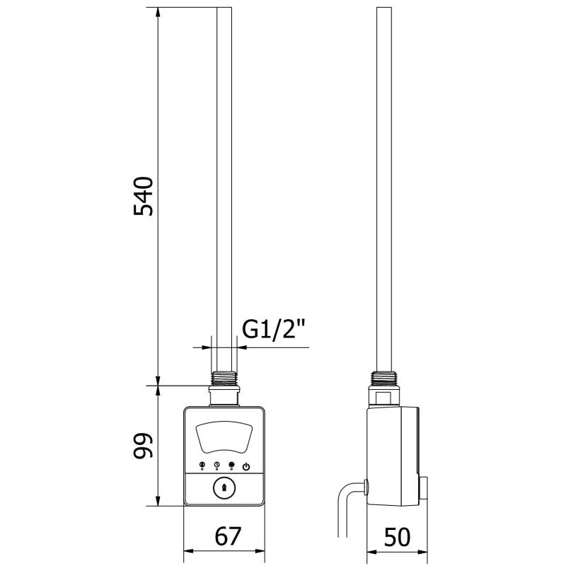 Mexen FA-BG8 elektrischer Heizstab 600 W, weiß - W957-0600-20