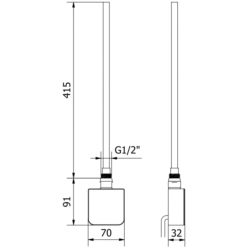 Mexen FA-05W Elektroheizstab 450 W, weiß - W958-0450-20