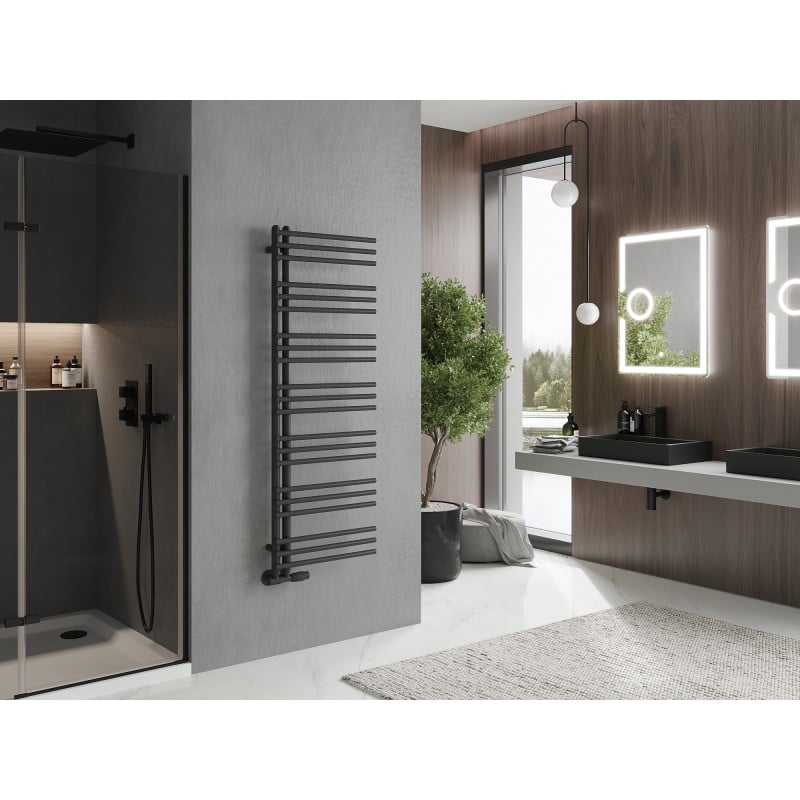 Mexen Neptun dekorativer Badezimmerheizkörper 1400 x 500 mm, 532 W, Anthrazit - W101-1400-500-00-66