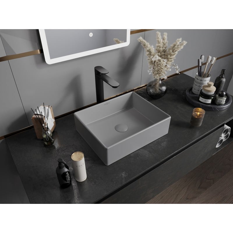 Mexen Goya Aufsatzwaschbecken 40 x 32 cm, hellgrau matt - 22184061