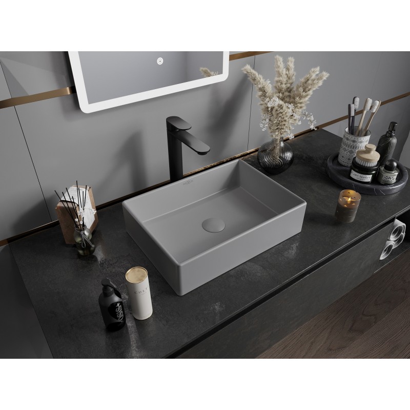 Mexen Goya Aufsatzwaschbecken 45 x 32 cm, hellgrau matt - 22184561