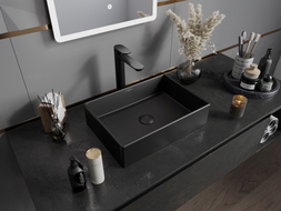 Mexen Goya Aufsatzwaschbecken 45 x 32 cm, schwarz matt - 22184585