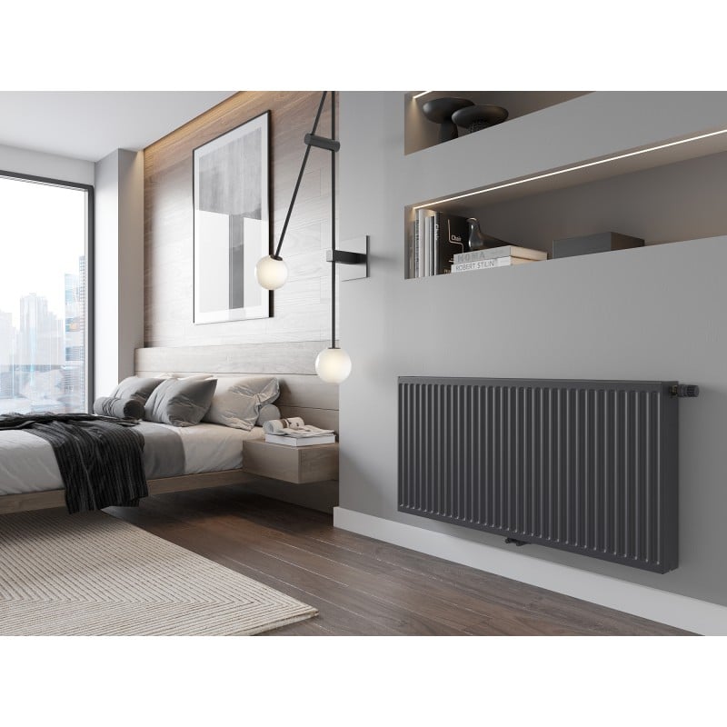 Mexen CC22 Plattenheizkörper 300 x 400 mm, mittlerer unterer Anschluss, 373 W, Anthrazit - W6C22-030-040-66