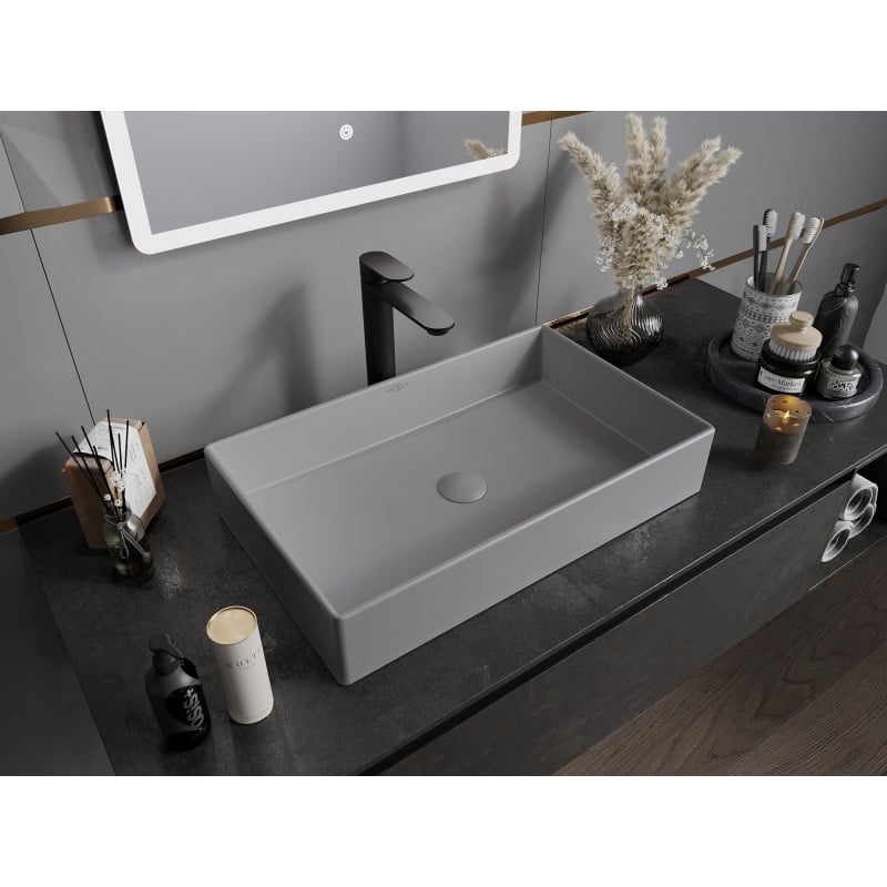Mexen Goya Aufsatzwaschbecken 60 x 37 cm, hellgrau matt- 22186061