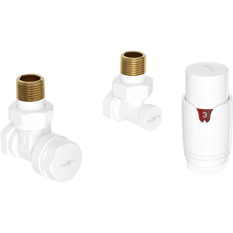 Mexen G00 Thermostat-Set, Eckform, Weiß - W901-900-20