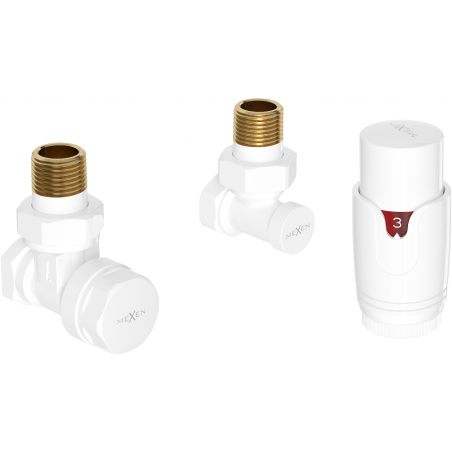Mexen G00 Thermostat-Set, Eckform, Weiß - W901-900-20