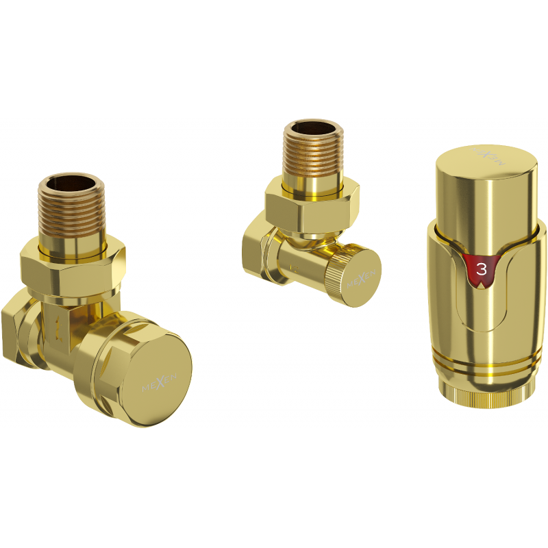Mexen G00 Winkelthermostat-Set, gold - W901-900-50