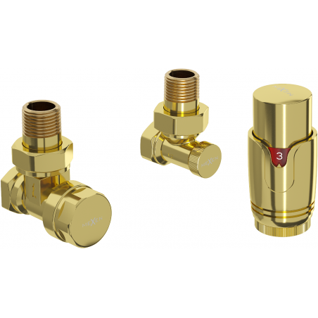 Mexen G00 Winkelthermostat-Set, gold - W901-900-50