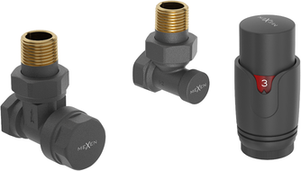 Mexen G00 Thermostat-Set, abgewinkelt, anthrazit - W901-900-66