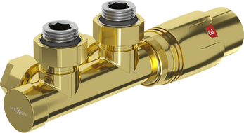 Mexen G00 Thermostat-Set, Winkel, Duplex, DN50, Gold - W907-900-50