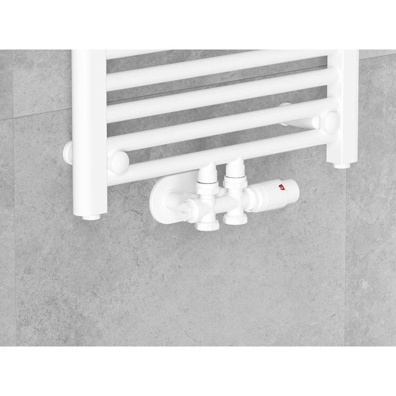 Mexen G00 thermostatisches Set Winkel/Gerade, Duplex, DN50, weiß - W908-900-20