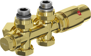 Mexen G00 thermostatisches Set, Winkel/gerade, Duplex, DN50, gold - W908-900-50