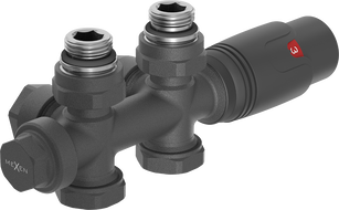 Mexen G00 Thermostat-Set Winkel-/Geradausführung, Duplex, DN50, Anthrazit - W908-900-66