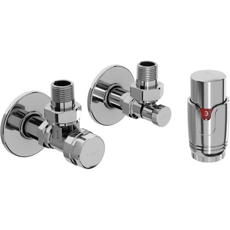 Mexen G00 thermostatisches Winkel-Set mit Abdeckung R, Chrom - W901-900-904-01