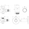 Mexen G00 thermostatisches Winkel-Set mit Abdeckung R, Chrom - W901-900-904-01