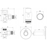 Mexen G00 Thermostatset winklig mit Rosette R, weiß - W901-900-904-20