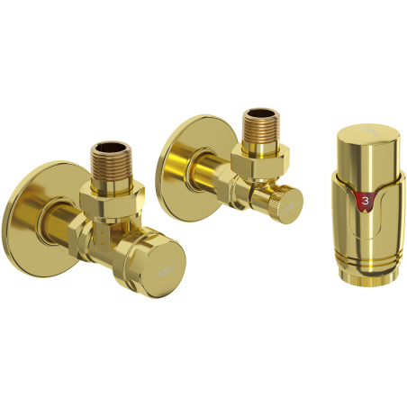 Mexen G00 Thermostat-Set Eckig mit Verkleidung R, Gold - W901-900-904-50