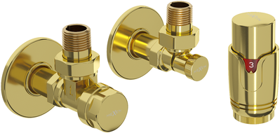 Mexen G00 Thermostat-Set Eckig mit Verkleidung R, Gold - W901-900-904-50