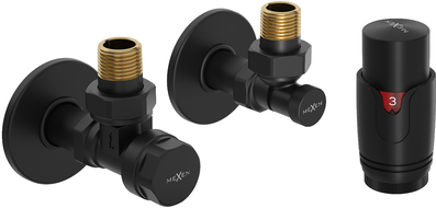 Mexen G00 Thermostat-Set, Eckventil mit Abdeckung R, schwarz - W901-900-904-70