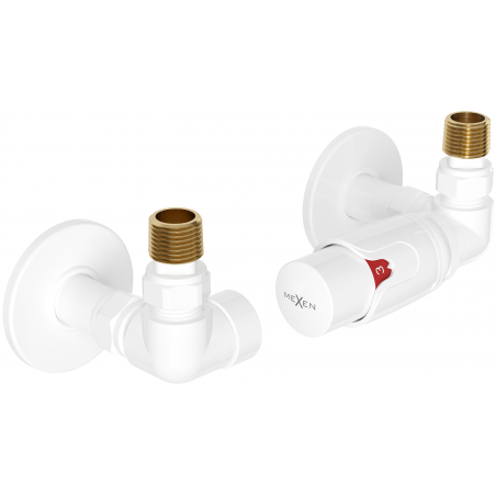 Mexen G00 Thermostat-Set, axial mit Abdeckung R, weiß - W903-900-904-20