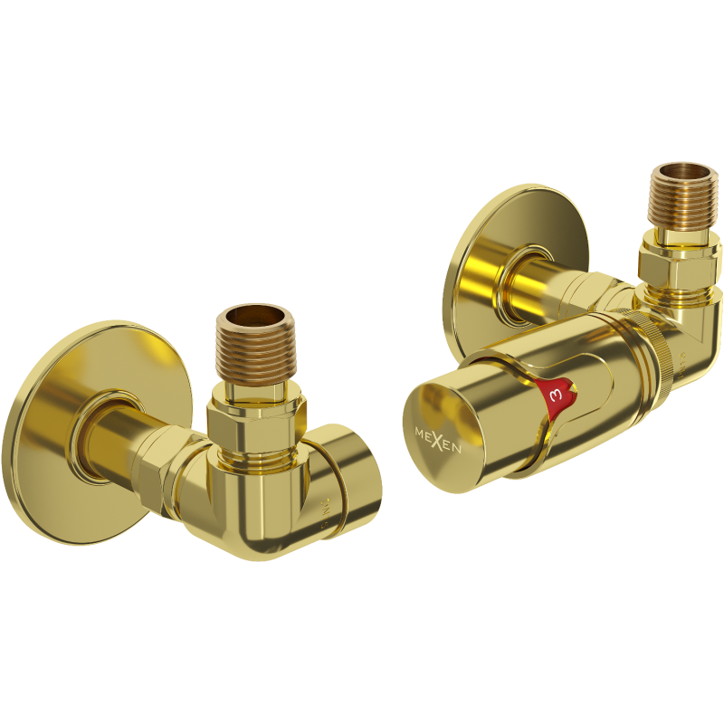 Mexen G00 axiales Thermostat-Set mit R-Abdeckung, gold - W903-900-904-50