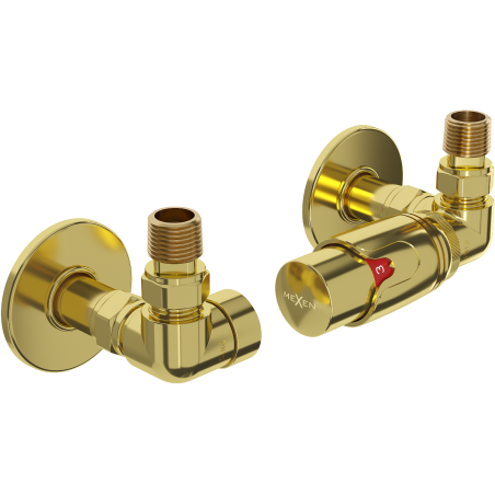 Mexen G00 axiales Thermostat-Set mit R-Abdeckung, gold - W903-900-904-50