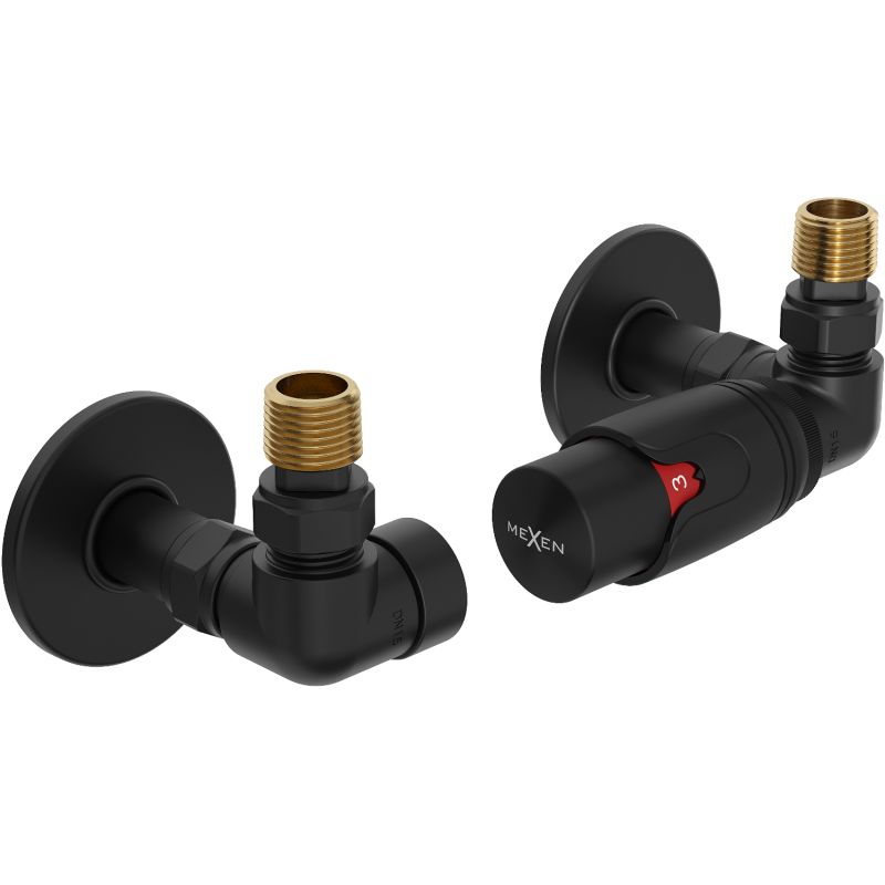 Mexen G00 Thermostat-Set axial mit R-Abdeckung, schwarz - W903-900-904-70