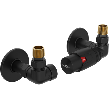 Mexen G00 Thermostat-Set axial mit R-Abdeckung, schwarz - W903-900-904-70