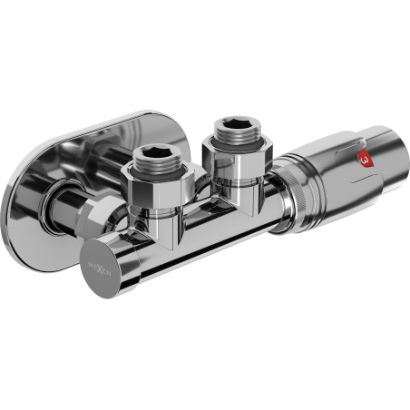 Mexen G00 Thermostat-Set, Eckform mit Abdeckung R, Duplex, DN50, chrom - W907-900-905-01