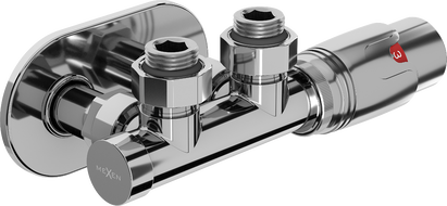 Mexen G00 Thermostat-Set, Eckform mit Abdeckung R, Duplex, DN50, chrom - W907-900-905-01