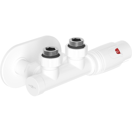 Mexen G00 winklige Thermostatgarnitur mit Abdeckung R, Duplex, DN50, weiß - W907-900-905-20