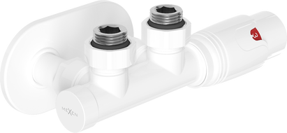 Mexen G00 winklige Thermostatgarnitur mit Abdeckung R, Duplex, DN50, weiß - W907-900-905-20