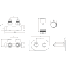 Mexen G00 Thermostat-Set, Winkelausführung mit Abdeckung R, Duplex, DN50, gold - W907-900-905-50