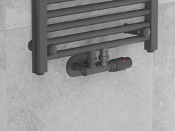 Mexen G00 Thermostat-Set, Eckform mit Abdeckung R, Duplex, DN50, Anthrazit - W907-900-905-66