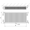 Mexen CC33 Plattenheizkörper 400 x 2800 mm, mittlerer unterer Anschluss, 4729 W, Anthrazit - W6C33-040-280-66