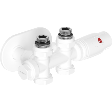 Mexen G00 Thermostat-Set Winkel-/Gerade mit Verkleidung R, Duplex, DN50, weiß - W908-900-905-20