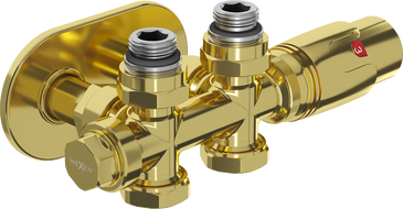 Mexen G00 Thermostat-Set, Eck-/Geradausführung mit Abdeckung R, Duplex, DN50, Gold - W908-900-905-50