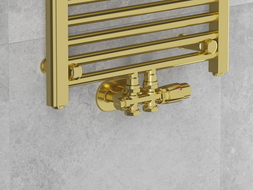 Mexen G00 Thermostat-Set, Eck-/Geradausführung mit Abdeckung R, Duplex, DN50, Gold - W908-900-905-50