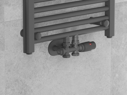 Mexen G00 Thermostat-Set, Winkelform/Gerader Form mit Abdeckung R, Duplex, DN50, Anthrazit - W908-900-905-66