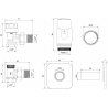 Mexen G00 Thermostat-Set Eckig mit Abdeckung S, Chrom - W901-900-909-01