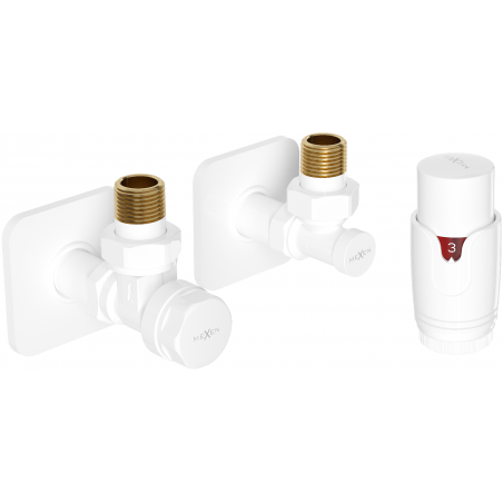 Mexen G00 Thermostat-Set Eckig mit S-Blende, Weiß - W901-900-909-20