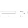 Mexen Zoja doppelter Handtuchhalter, Chrom - 7019125-00