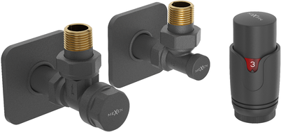 Mexen G00 Thermostat-Set, Winkel mit S-Blende, Anthrazit - W901-900-909-66