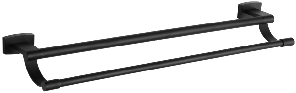 Mexen Zoja Doppelter Handtuchhalter, schwarz - 7019125-70