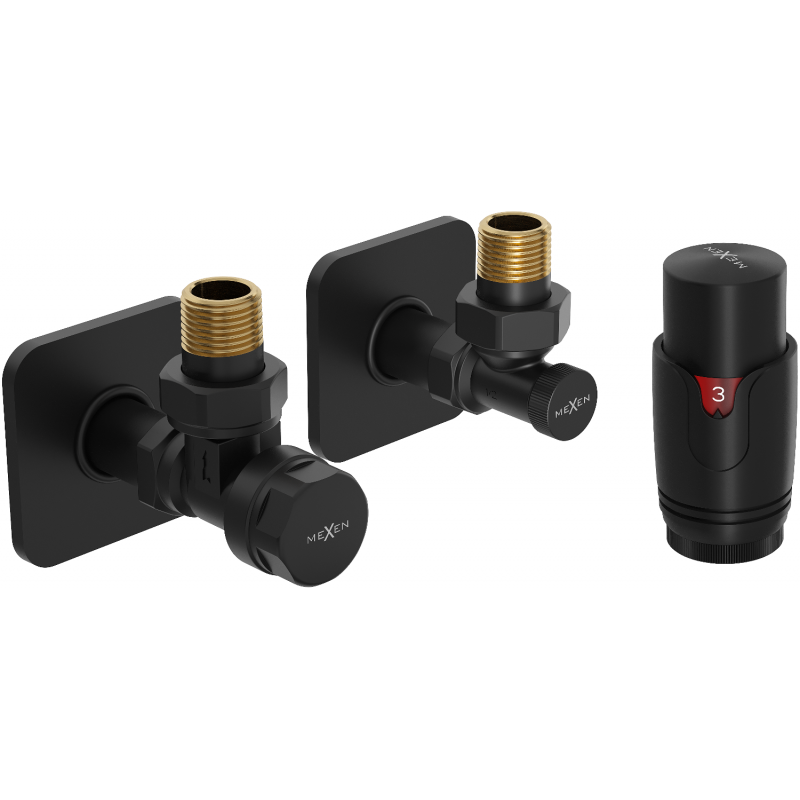 Mexen G00 Winkelthermostatset mit S-Verkleidung, schwarz - W901-900-909-70
