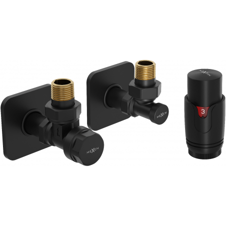 Mexen G00 Winkelthermostatset mit S-Verkleidung, schwarz - W901-900-909-70